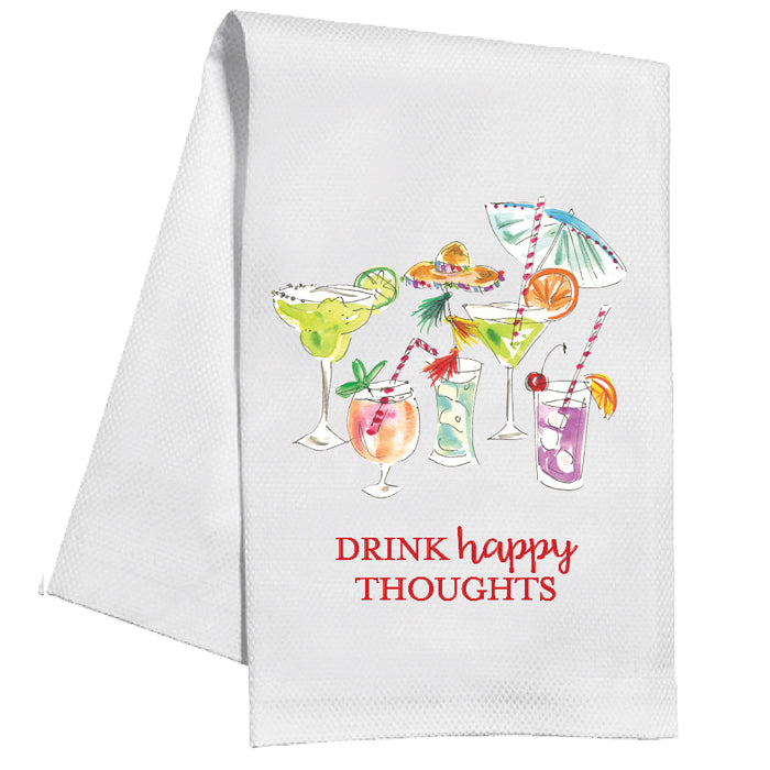 "Drink Happy Thoughts" Towel