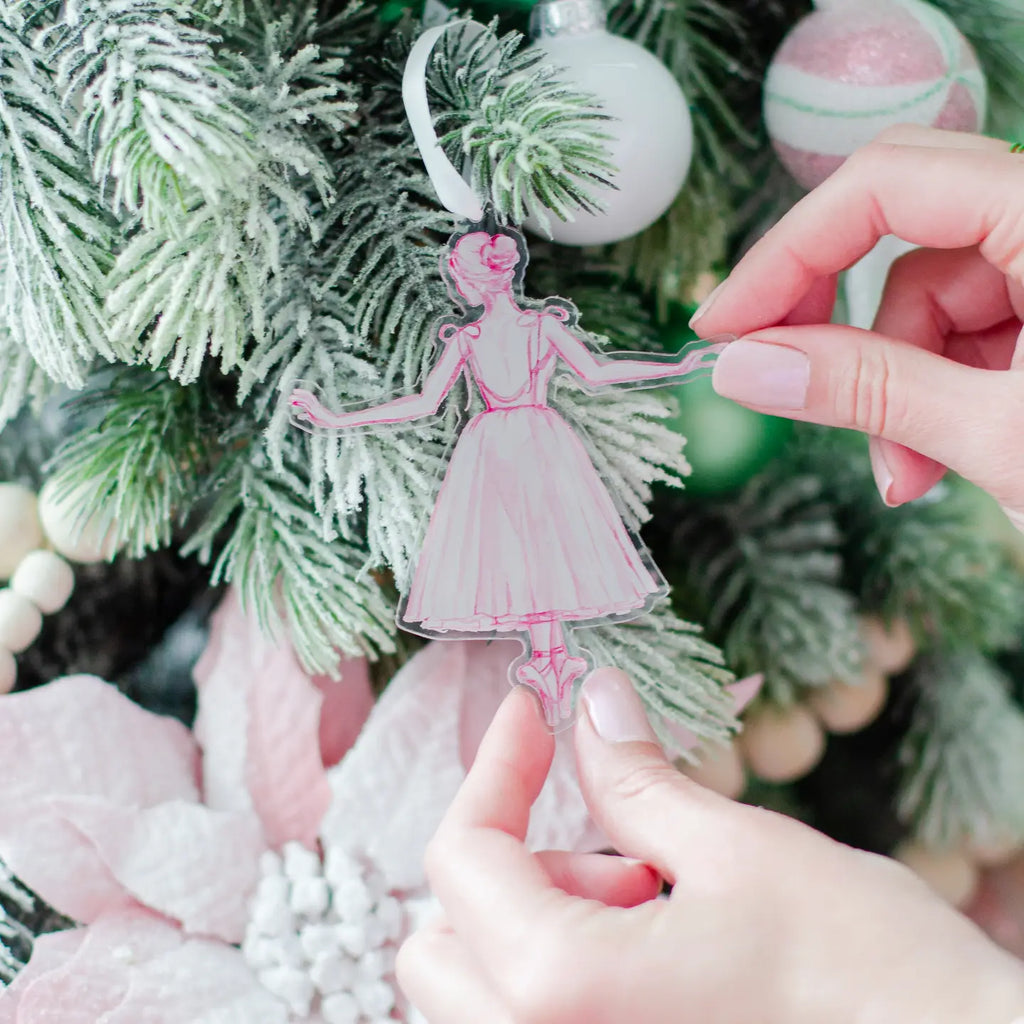 Pink Ballerina Acrylic Ornament