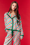 Candy Cane Red/Green Striped Pajama Set