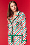 Candy Cane Red/Green Striped Pajama Set