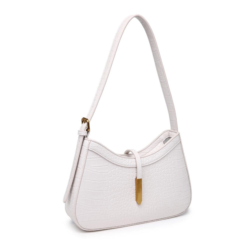 Crocodile Vegan Leather Bag - Oatmilk