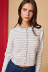 Gray/White Striped Sweater