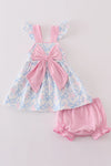 Pink & Blue Bows Girls Set