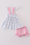 Pink & Blue Bows Girls Set