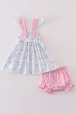 Pink & Blue Bows Girls Set