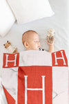 "H" Baby Orange Blanket