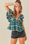 Linsay Top - Plaid