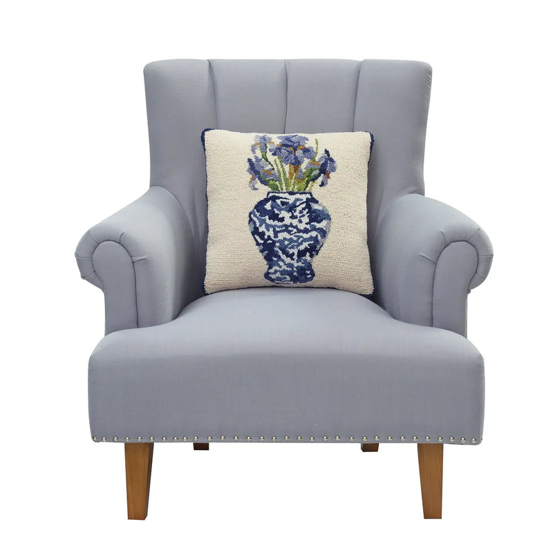 Chinoiserie Vase Flower Hook Pillow