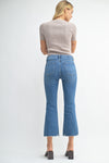 High Rise Cropped Flare Jeans - Raw Hem