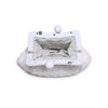 Woven Large Clutch - White