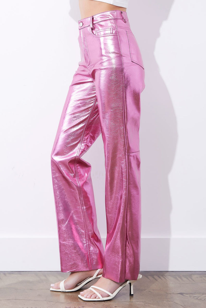 Metallic Pants - Pink
