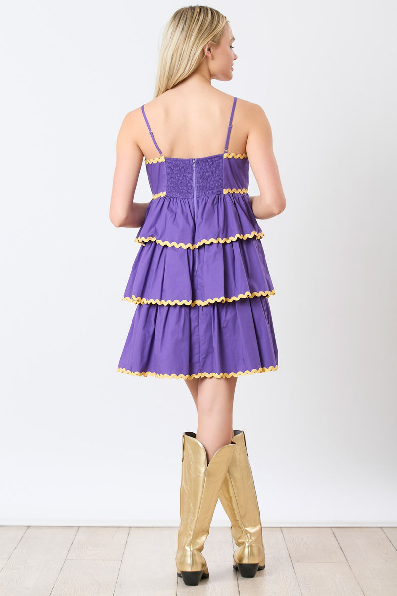 Kylie Dress - Purple/Gold