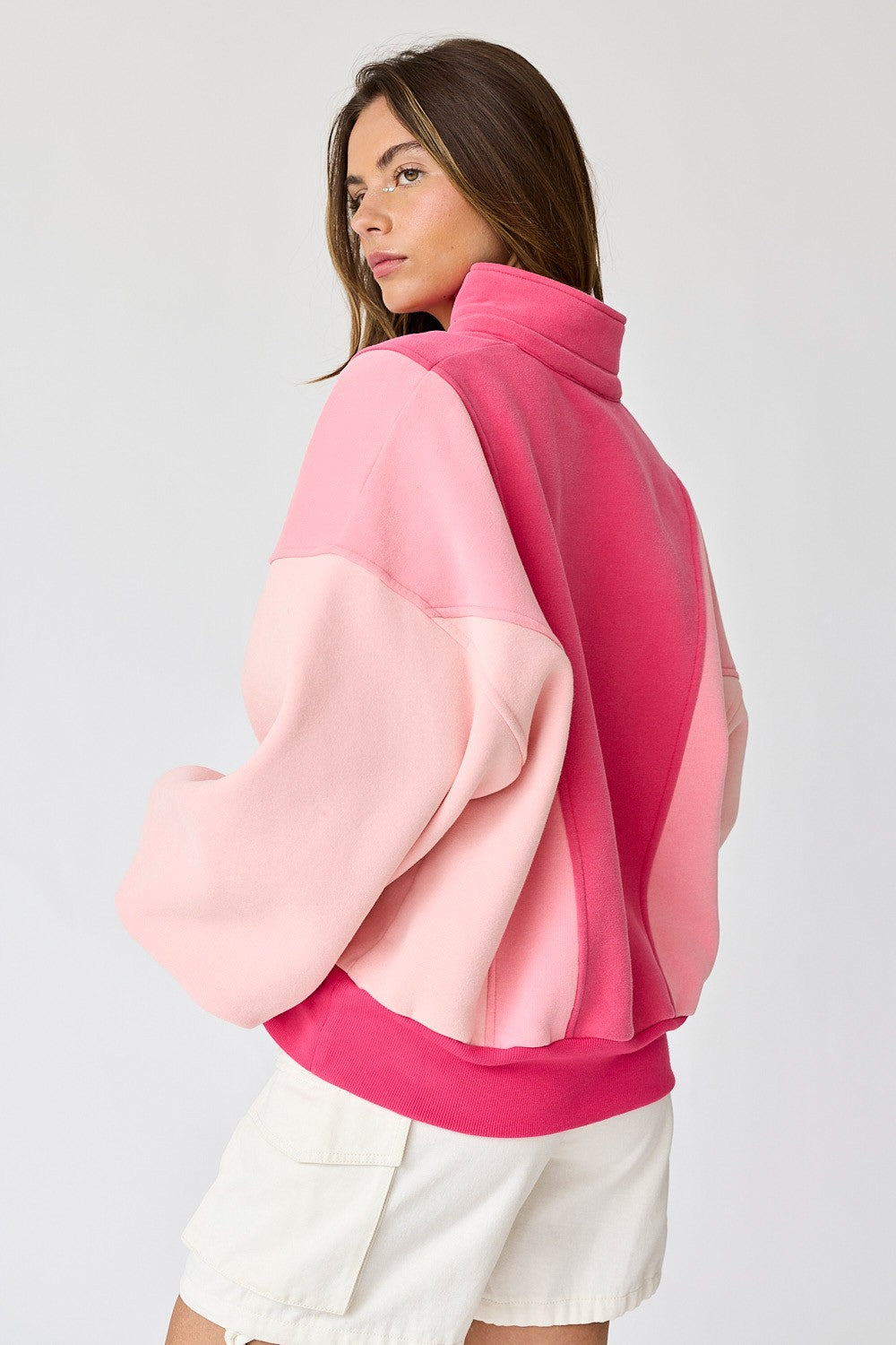 Colorblock Pullover - Pink