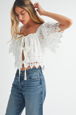 Reversible White Crochet Top