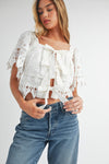 Reversible White Crochet Top