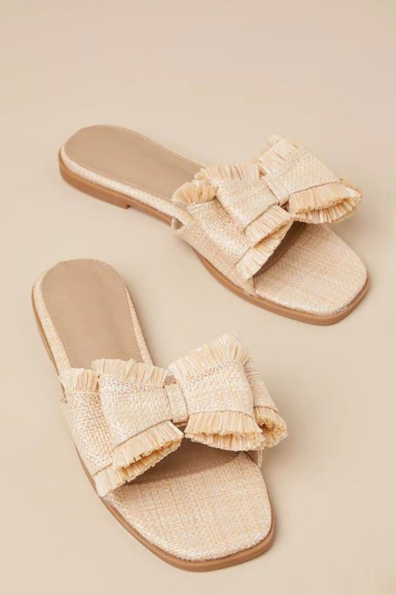 Bow Raffia Sandals