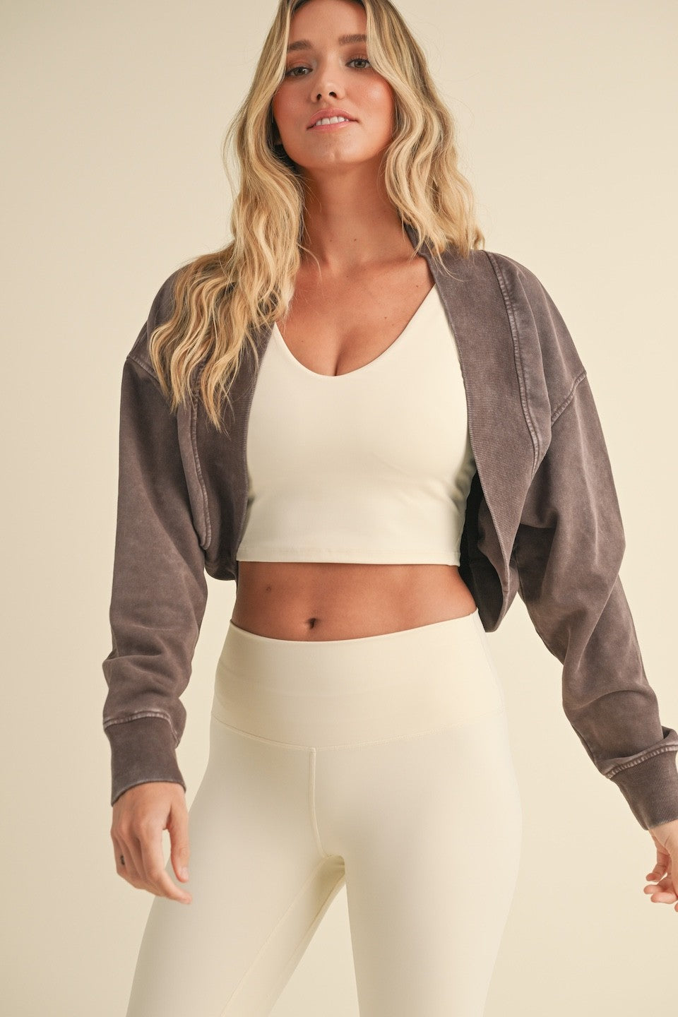 Mineral Wash Shrug - Chocolate