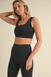 Scalloped Workout Set - Black