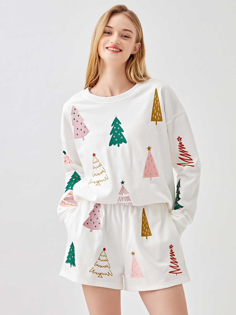 Christmas Tree Embroidery Crewneck