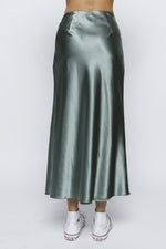 Sage Satin Skirt