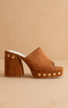 Suede Studded Block Heels