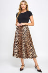 Leopard Bubble Midi Skirt