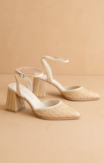 Wicker Pointed Toe Heels