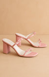 Pink Bow Strap Heels