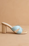 Aqua Raffia Heels