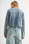 Denim Collarless Jacket
