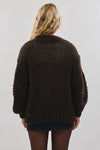 Oversized Brown Knit Cardigan