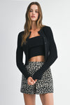 Ribbed Cardigan Set - Black