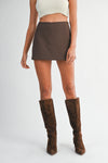 Brown High Waist Mini Skort