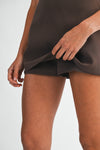 Brown High Waist Mini Skort