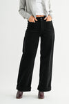 Mini Patch Black Corduroy Pants