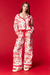 Gingerbread Village Red Pajama Set