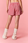"Merry" Gingham Boxer Shorts - Red