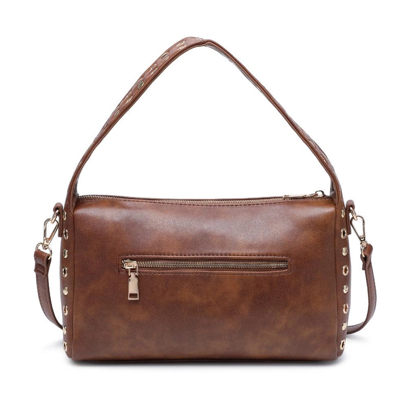 Brown Leather Grommet Purse