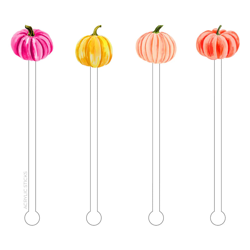 Colorful Pumpkins Stir Sticks