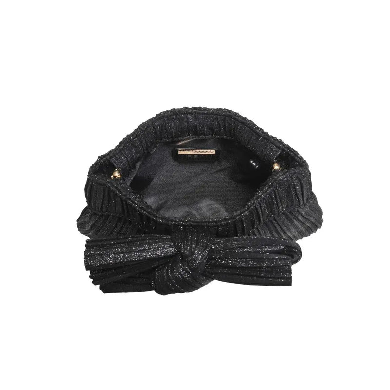 Bow Black Glitter Clutch