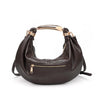 Vegan Leather Gold Handle Bag - Espresso