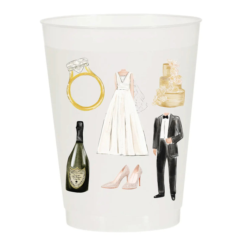 Wedding Icons Reusable Cups