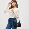 Crocodile Vegan Leather Bag - Black