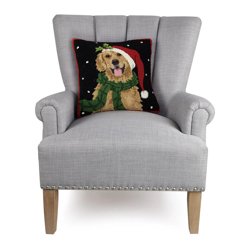 Santa Hat Golden Retriever Hook Pillow