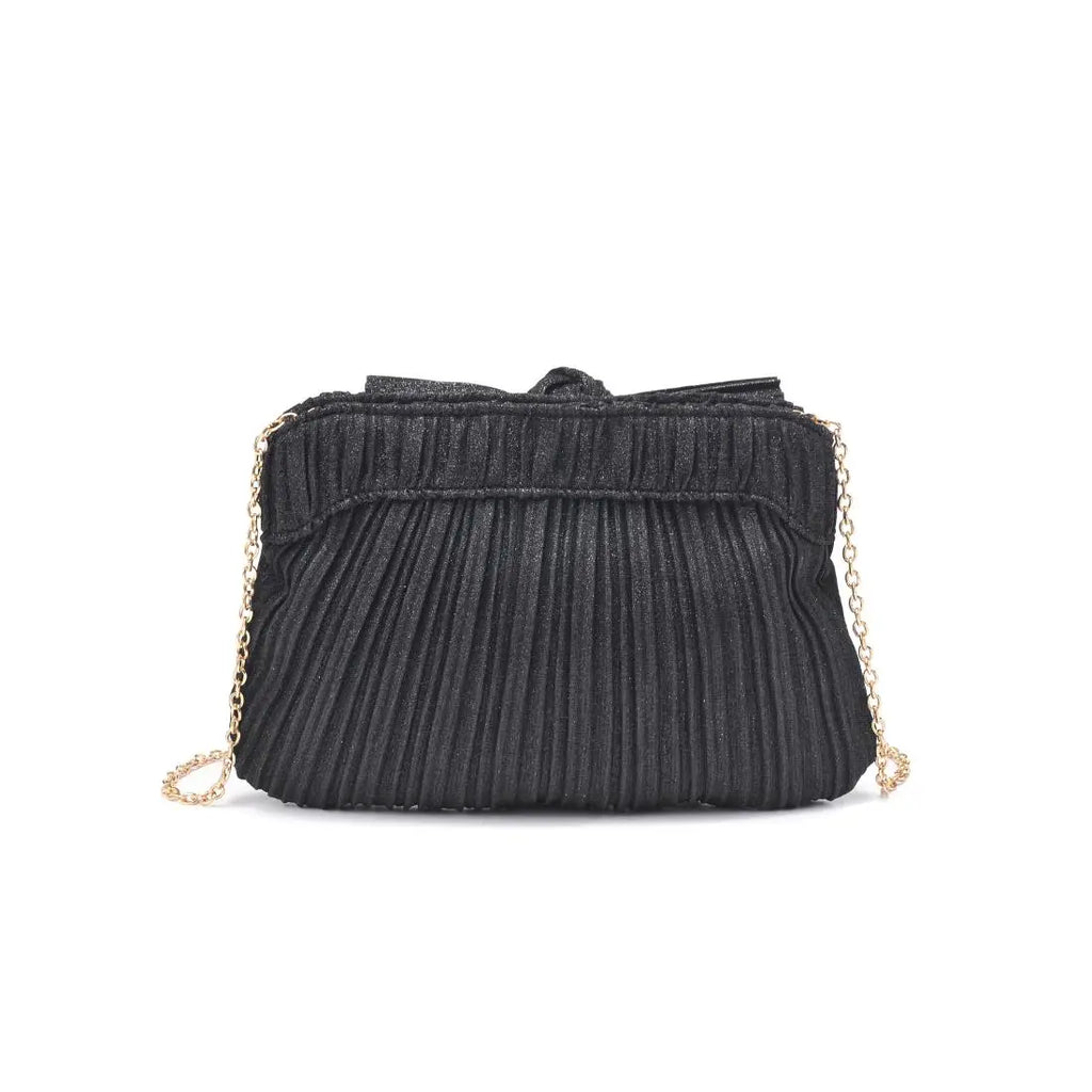Bow Black Glitter Clutch