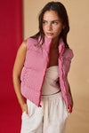 Red Gingham Puffer Vest