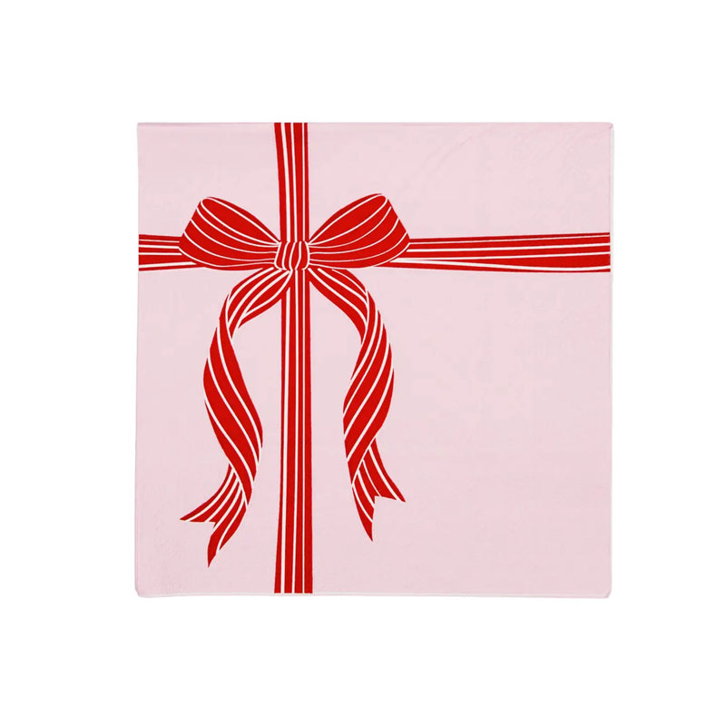 Red Bow Pink Napkins