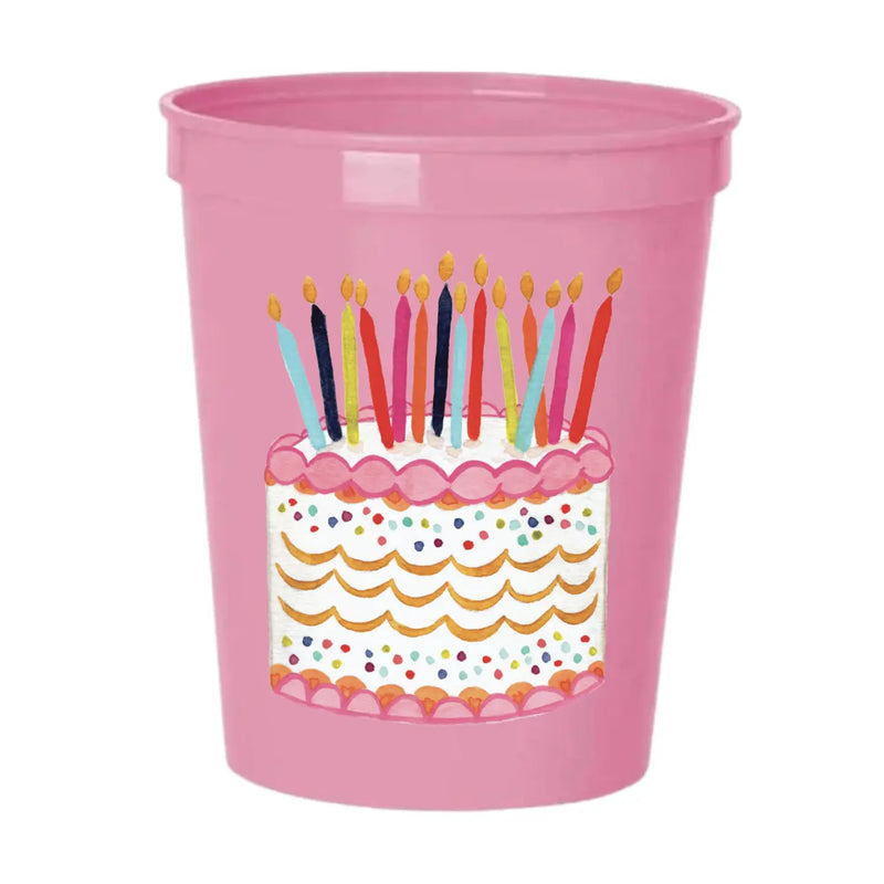 Birthday Cake Pink Reusable Cups