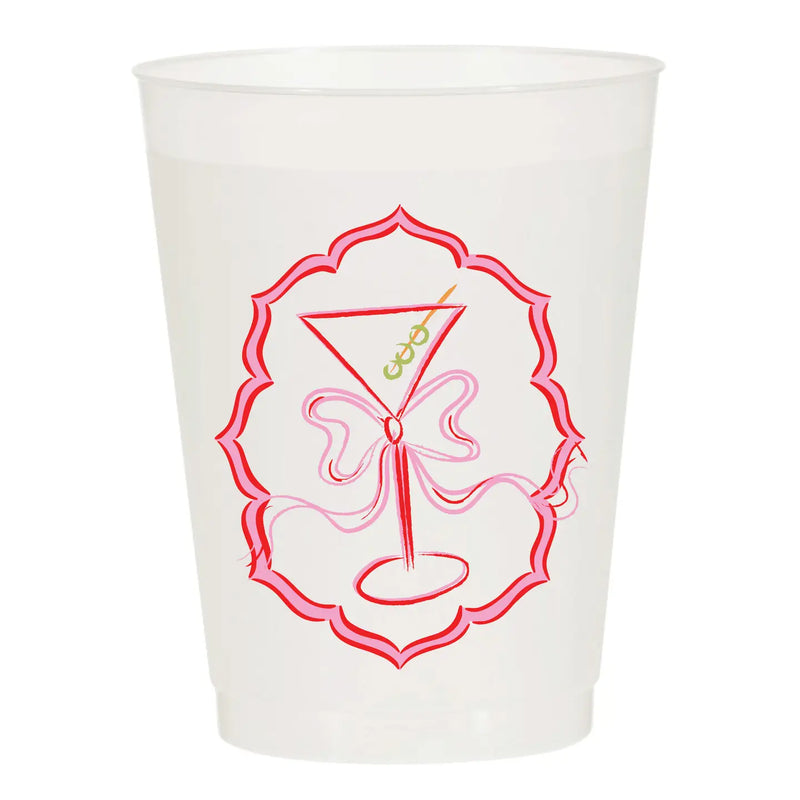 Pink Bow Martini Reusable Cups