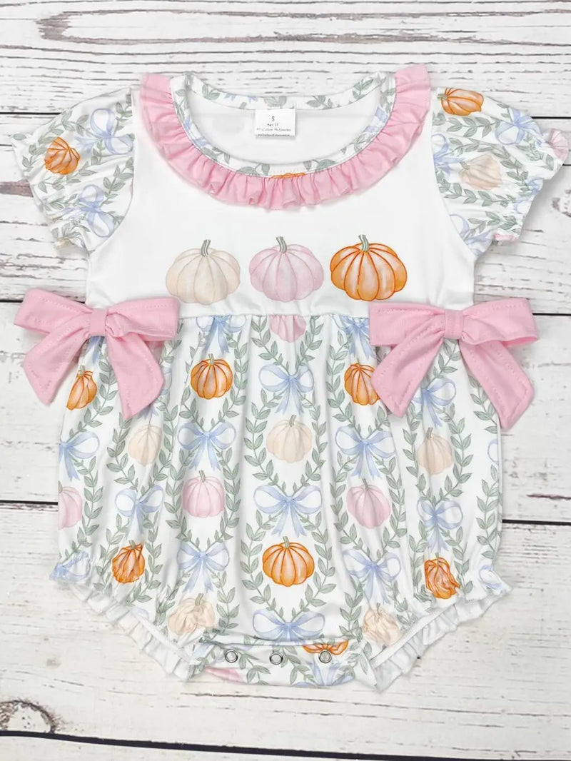 Pink Pumpkin Bow Bubble